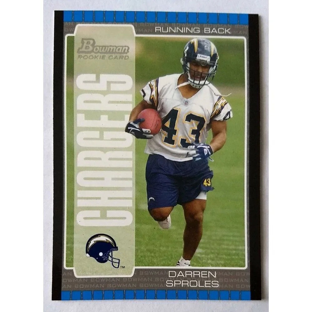 DARREN SPROLES, 2005 BOWMAN ROOKIE CARD #150, CHARGERS